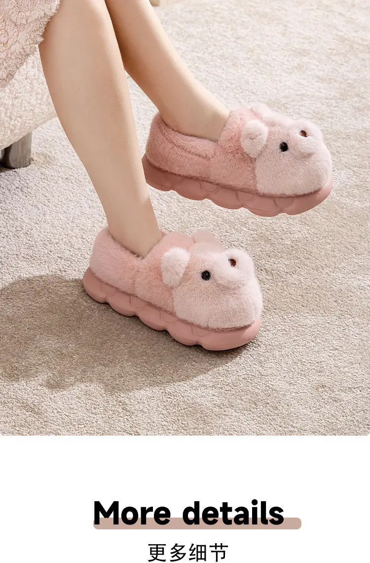 Qida Shun Winter New Style Closed-Back Cotton Slippers Couple Indoor and Outdoor Plush Warm Cotton Shoes Thickened Cotton Slippers Wholesale — feature 8