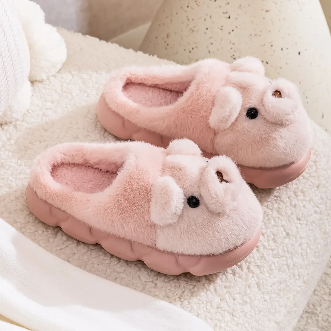 Qida Shun Winter New Style Closed-Back Cotton Slippers Couple Indoor and Outdoor Plush Warm Cotton Shoes Thickened Cotton Slippers Wholesale - Image 3