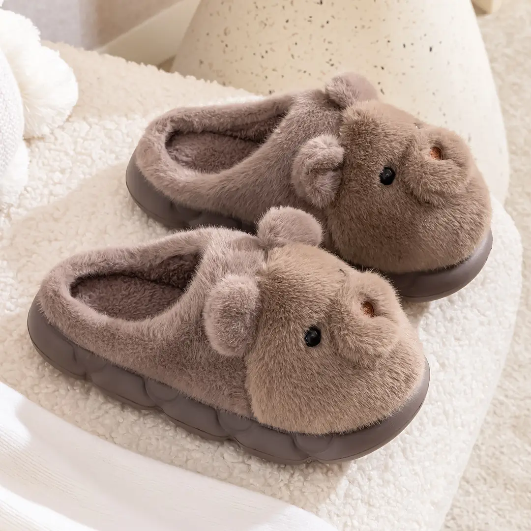 Qida Shun Winter New Style Closed-Back Cotton Slippers Couple Indoor and Outdoor Plush Warm Cotton Shoes Thickened Cotton Slippers Wholesale - Image 4