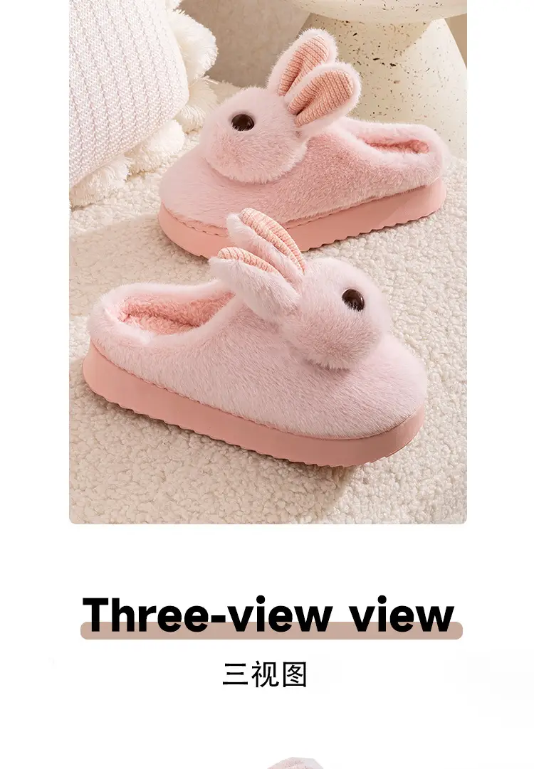 Qida Shun New Cotton Slippers Autumn and Winter Indoor and Outdoor Plush Cotton Shoes Warm and Thickeneded Cute Ladies Cotton Slippers Wholesale — feature 15