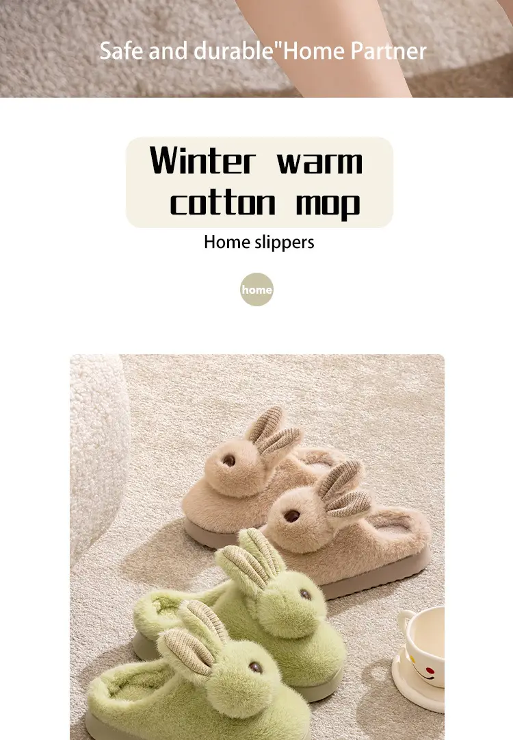 Qida Shun New Cotton Slippers Autumn and Winter Indoor and Outdoor Plush Cotton Shoes Warm and Thickeneded Cute Ladies Cotton Slippers Wholesale — feature 2