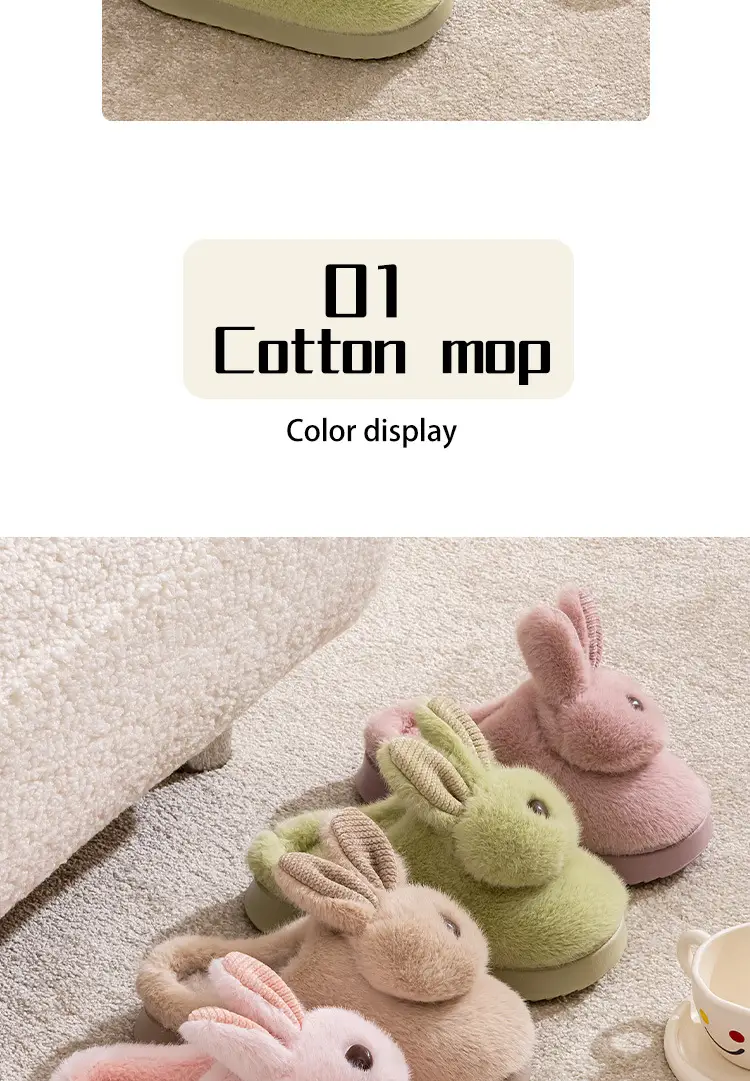 Qida Shun New Cotton Slippers Autumn and Winter Indoor and Outdoor Plush Cotton Shoes Warm and Thickeneded Cute Ladies Cotton Slippers Wholesale — feature 3