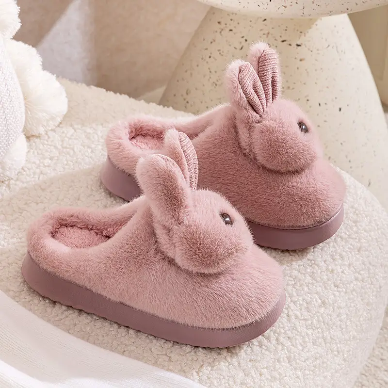 Qida Shun New Cotton Slippers Autumn and Winter Indoor and Outdoor Plush Cotton Shoes Warm and Thickeneded Cute Ladies Cotton Slippers Wholesale - Image 3