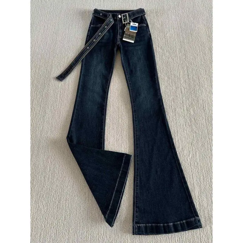Dark Blue Figure Shaping Bootcut Jeans Women 2025