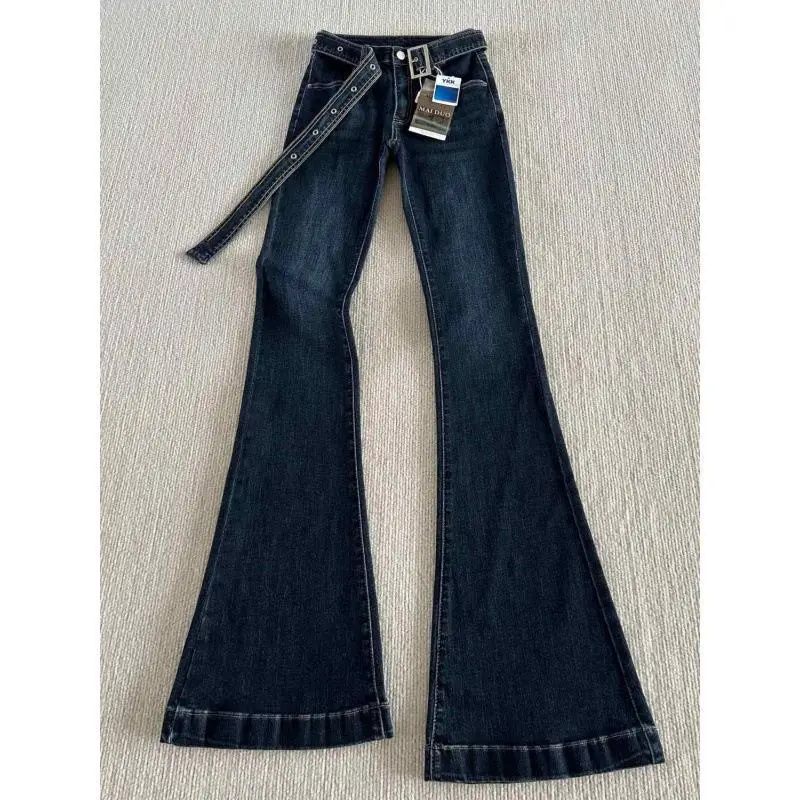 Dark Blue Figure Shaping Bootcut Jeans Women 2025