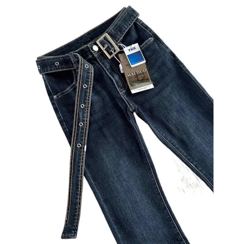 Dark Blue Figure Shaping Bootcut Jeans Women 2025