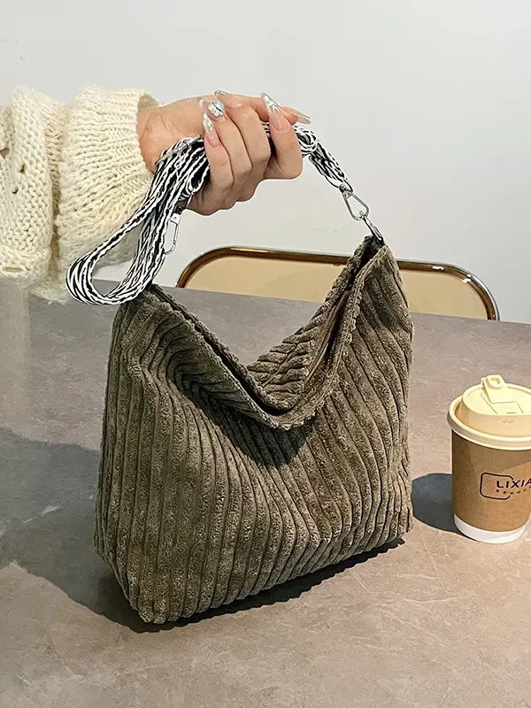 Korean Style Woolen Crossbody Bag Large Capacity