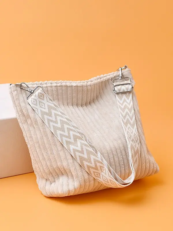 Korean Style Woolen Crossbody Bag Large Capacity