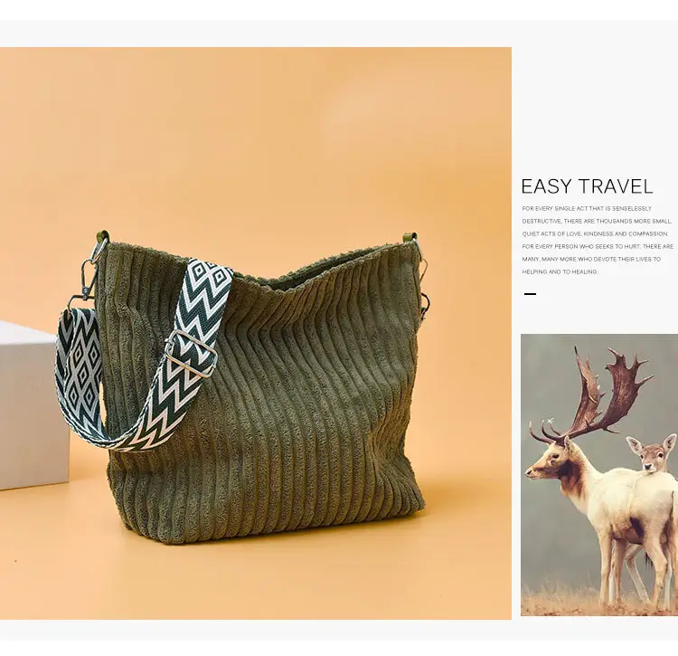 Korean Style Woolen Crossbody Bag Large Capacity — feature 12