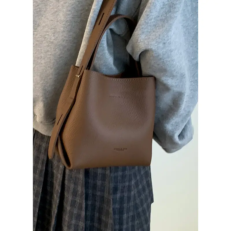 Women Retro Satchel Bag Brown Leather 2025 - Image 7