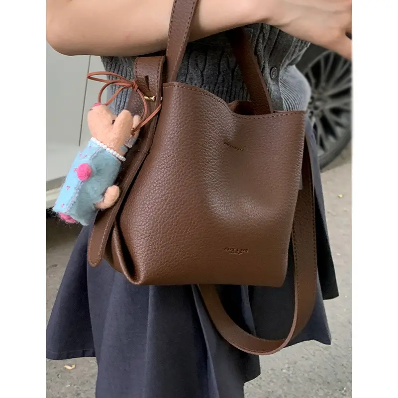 Women Retro Satchel Bag Brown Leather 2025 - Image 8