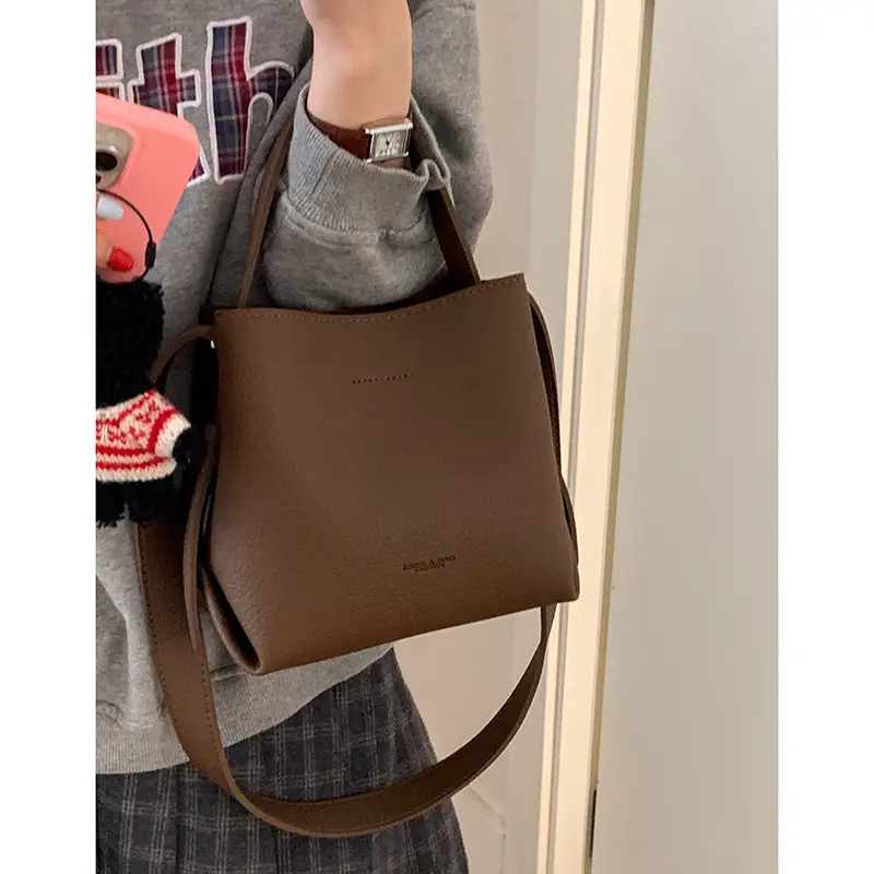 Women Retro Satchel Bag Brown Leather 2025 - Image 3