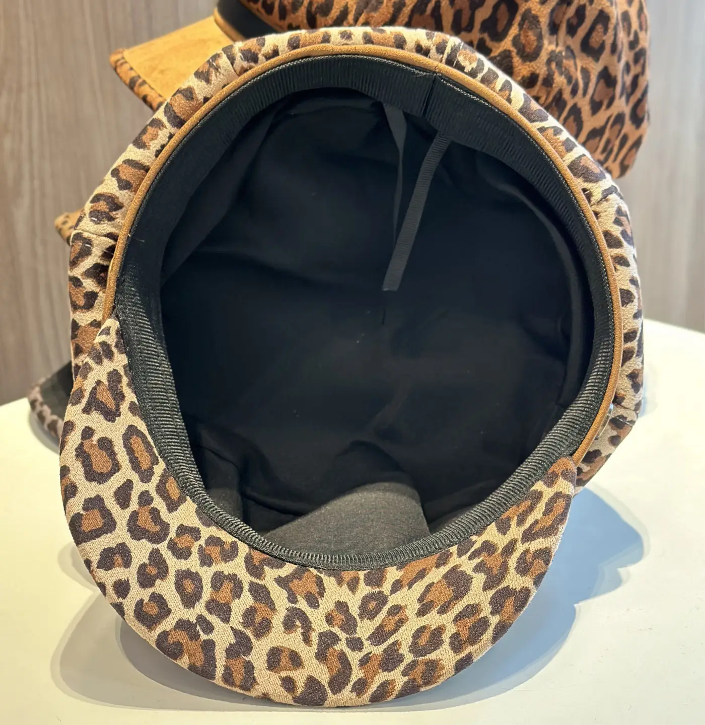 Leopard Print Beret for Women with Large Cap — feature 10