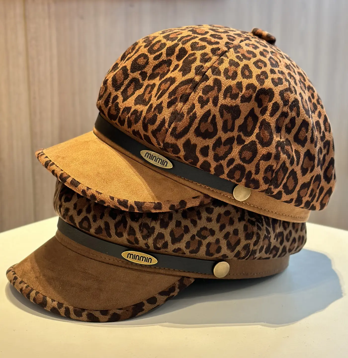 Leopard Print Beret for Women with Large Cap — feature 3