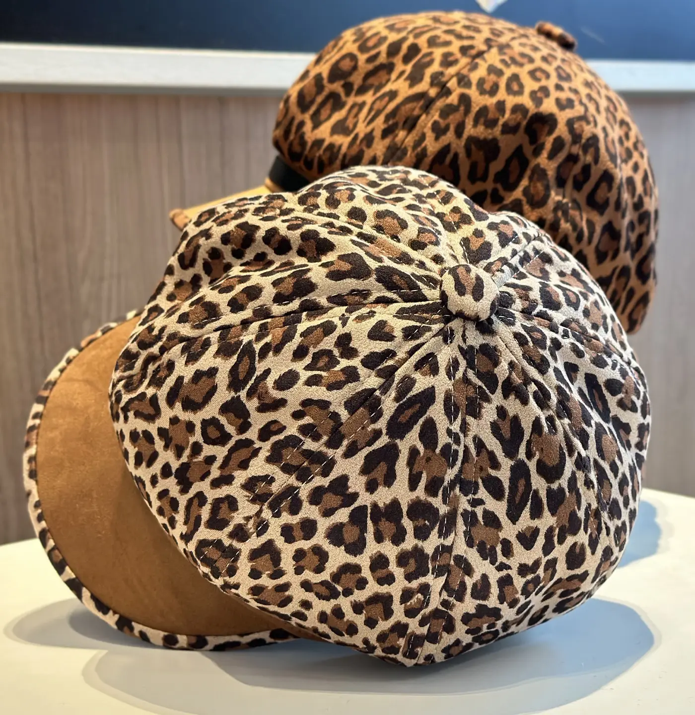 Leopard Print Beret for Women with Large Cap — feature 5