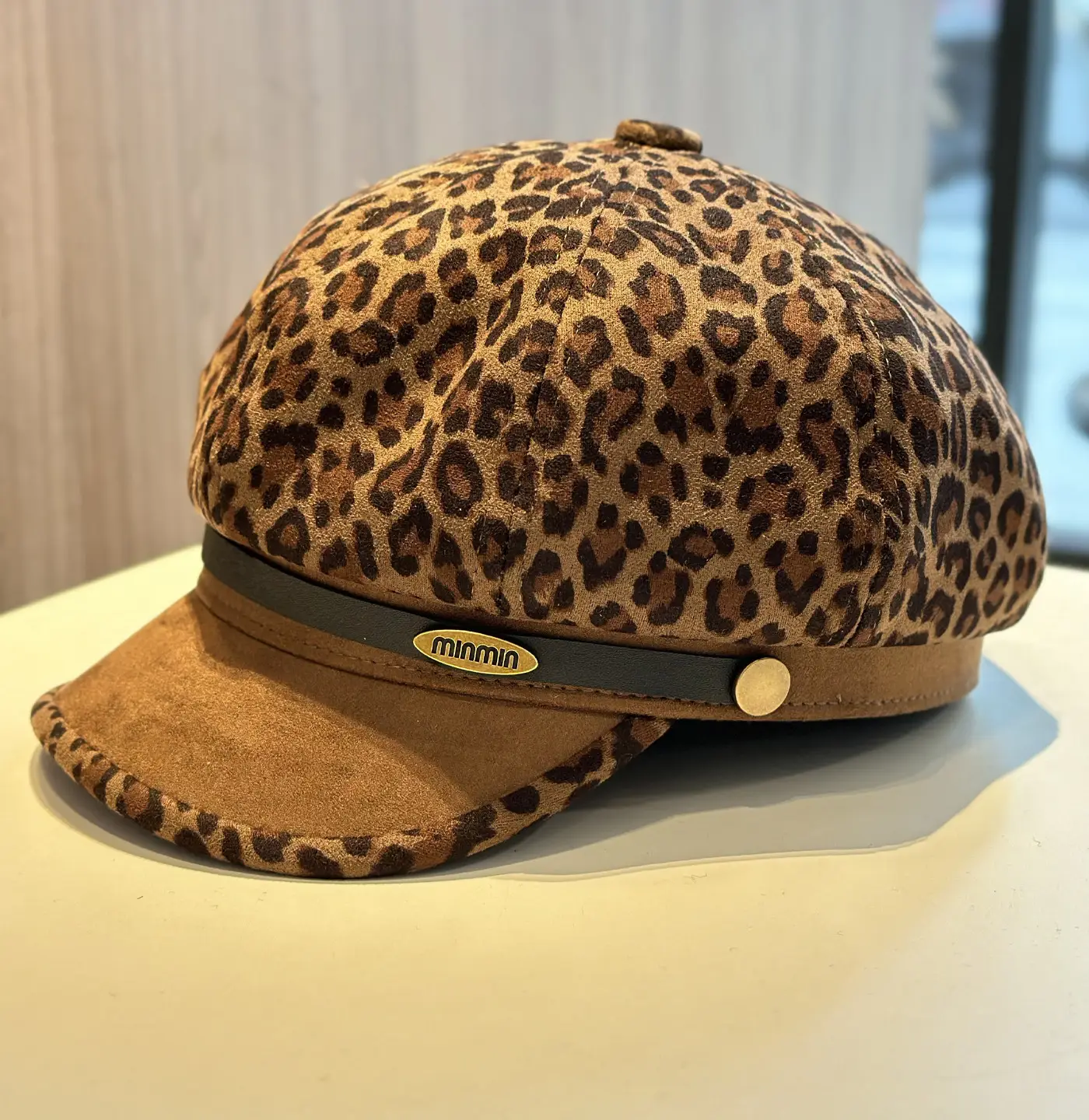 Leopard Print Beret for Women with Large Cap — feature 8
