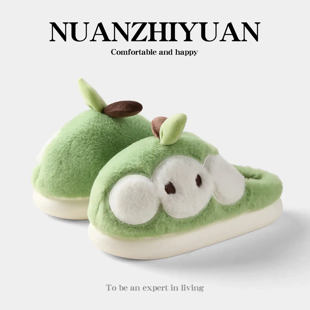 Nanbowan Cute Cotton Slippers for Women Autumn and Winter Indoor Home Fleece-Lined Warm Thick-Soled Non-Slip Furry Slippers Wholesale - Image 3