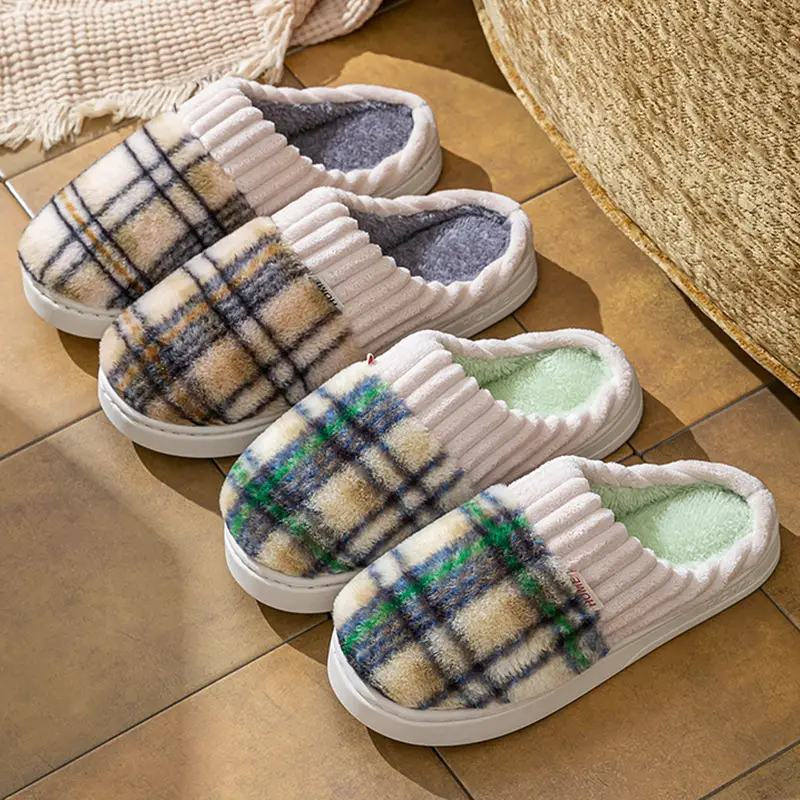 Plush Cotton Slippers for Women Winter Warm Indoor - Image 6