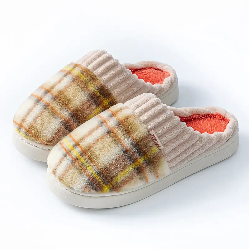 Plush Cotton Slippers for Women Winter Warm Indoor - Image 3