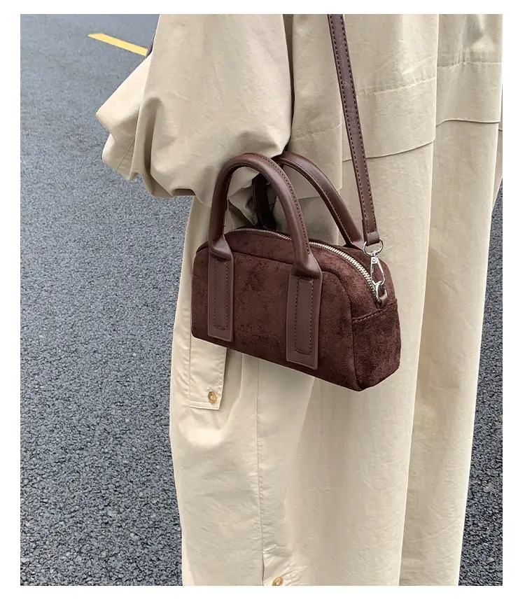 Retro Style Pillow Bag Brown Brown Leather Crossbody for Women — feature 11