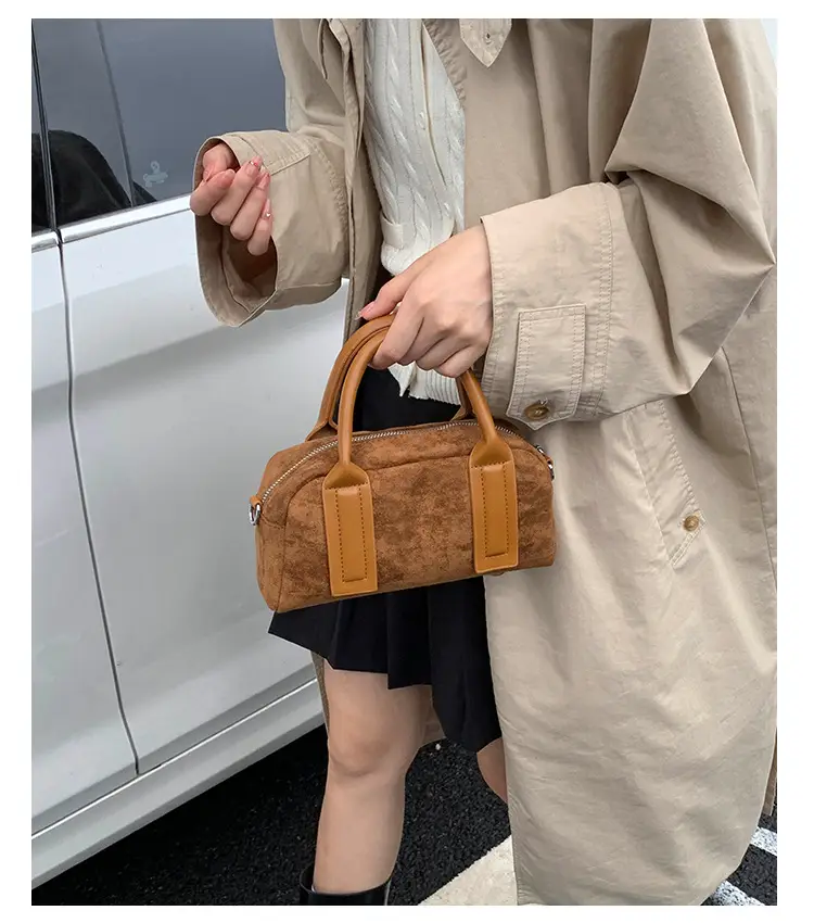 Retro Style Pillow Bag Brown Brown Leather Crossbody for Women — feature 13