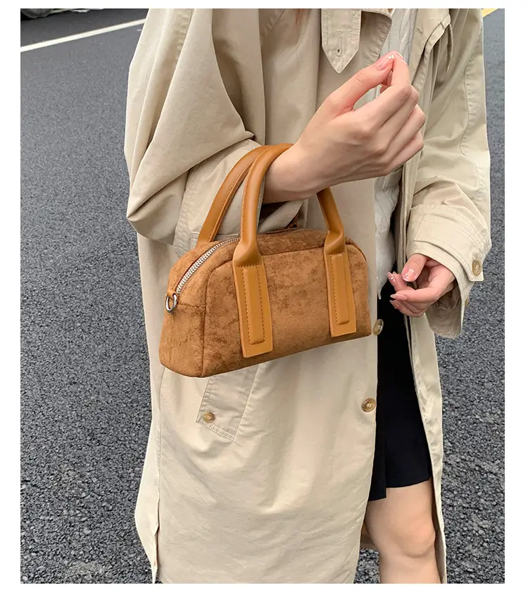 Retro Style Pillow Bag Brown Brown Leather Crossbody for Women — feature 14