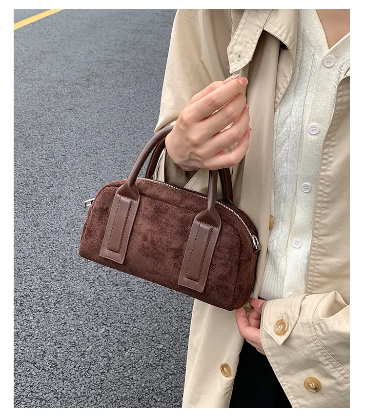 Retro Style Pillow Bag Brown Brown Leather Crossbody for Women — feature 9