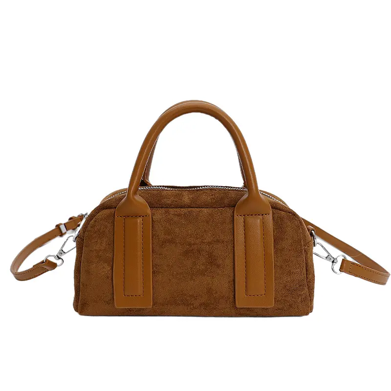 Retro Style Pillow Bag Brown Brown Leather Crossbody for Women