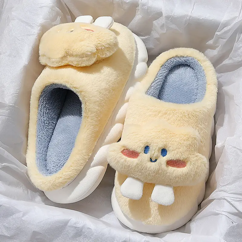Cute Cloud Cotton Slippers Women Autumn Winter Indoor Non-Slip - Image 6