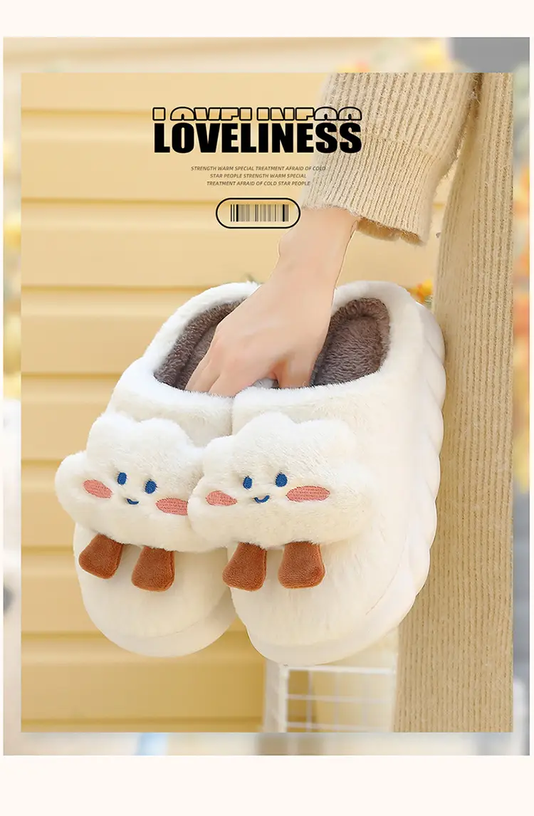 Cute Cloud Cotton Slippers Women Autumn Winter Indoor Non-Slip — feature 13
