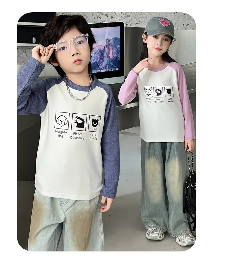 Boys & Girls Raglan Sweatshirt Set Autumn Winter — feature 22