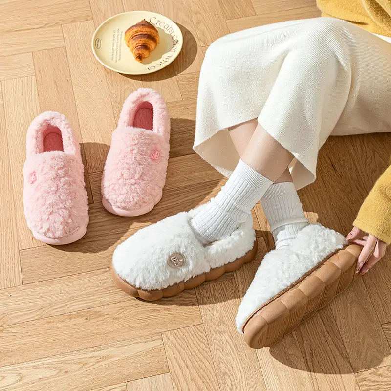 Winter Maternity Slippers New Plush Cotton Slippers for Women, Indoor Warm Maternity Slippers, Non-Slip Thick-Soled Cotton Slippers