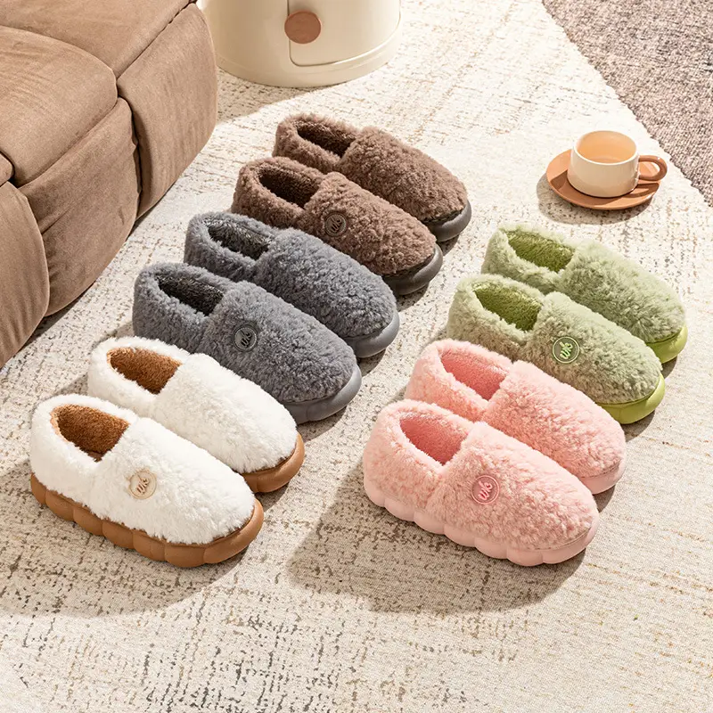 Winter Maternity Slippers New Plush Cotton Slippers for Women, Indoor Warm Maternity Slippers, Non-Slip Thick-Soled Cotton Slippers