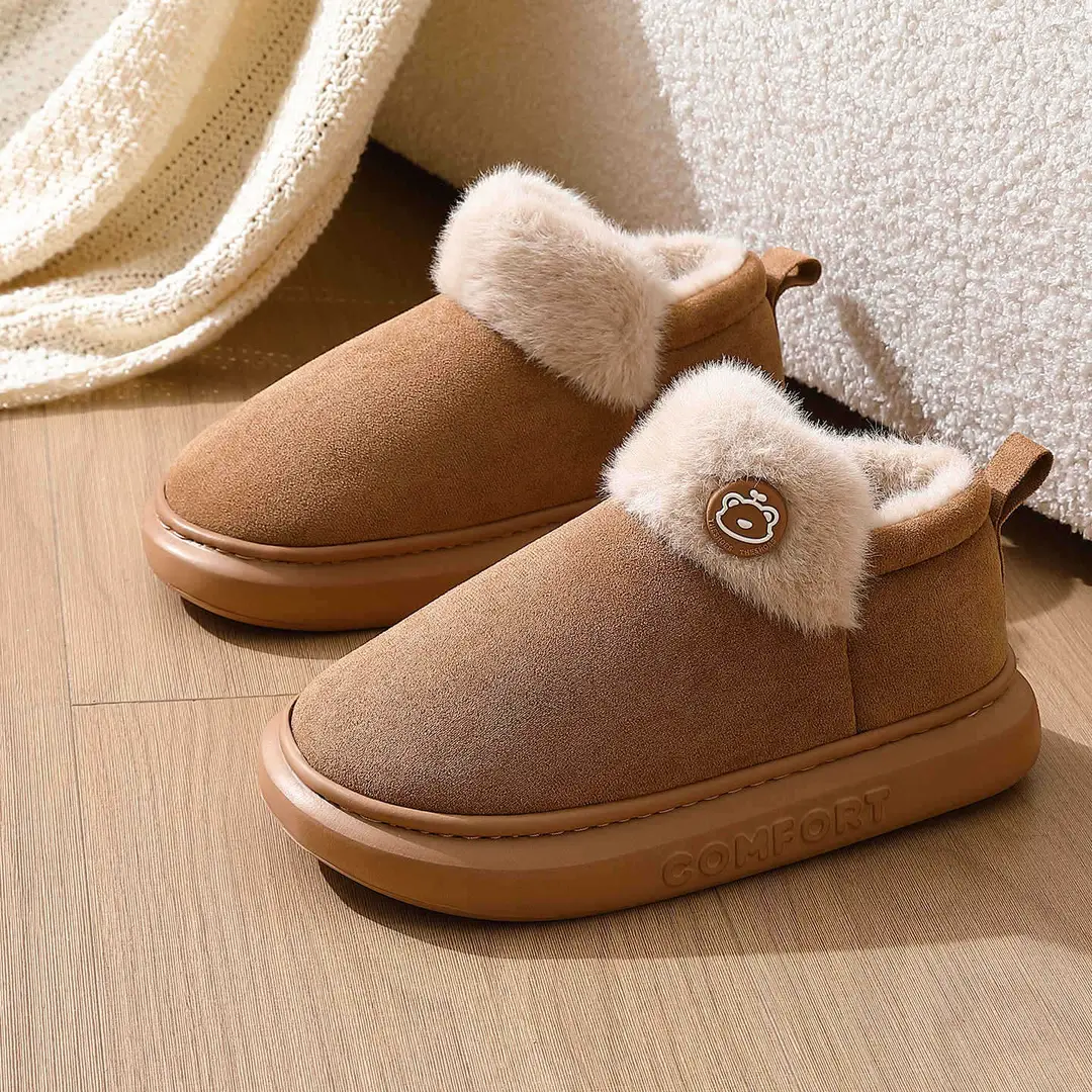 High-Top Cotton Slippers for Women 2025 New Winter Bag Heel Warm Fleece-Lined Indoor Home with Heel Cotton Shoes for Men - Image 9