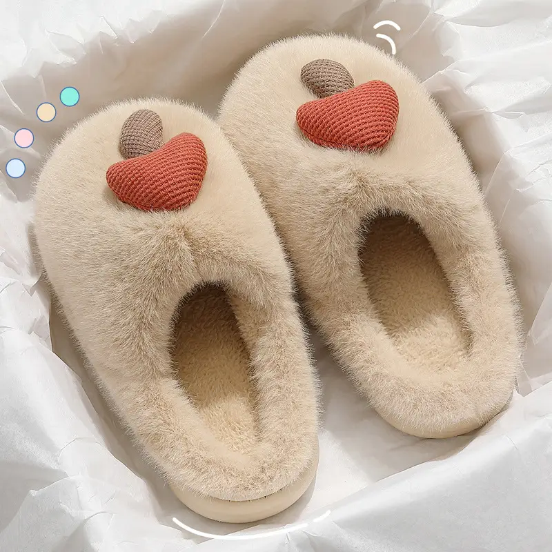 Cotton Slippers for Women Winter 2025 New Home Indoor Thick-Soled Fleece-Lined Warm Furry Slippers for Men Autumn and Winter
