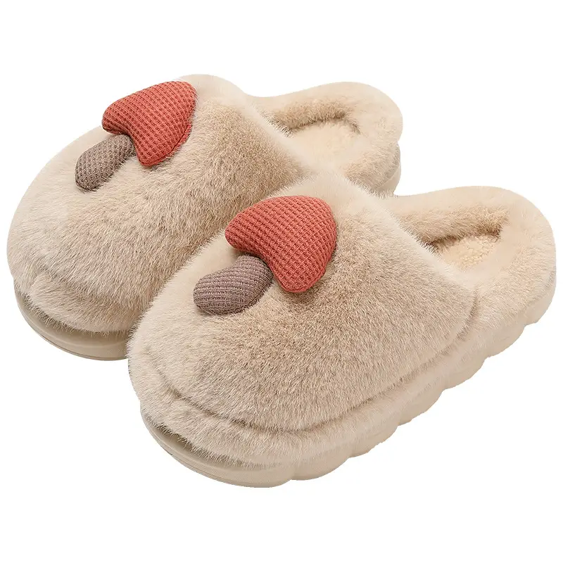 Cotton Slippers for Women Winter 2025 New Home Indoor Thick-Soled Fleece-Lined Warm Furry Slippers for Men Autumn and Winter