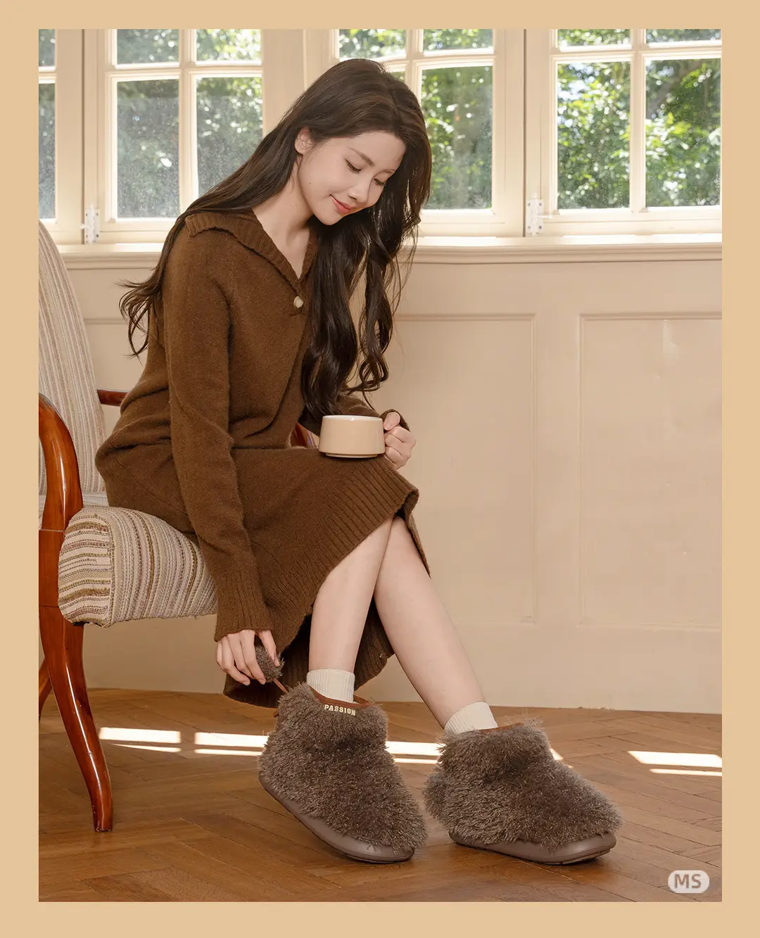 Mingsheng Plush Warm Cotton Slippers for Women in Winter with Velvet and Thickeneded Indoor Home High-Top Winter Cotton Shoes for Winter — feature 8
