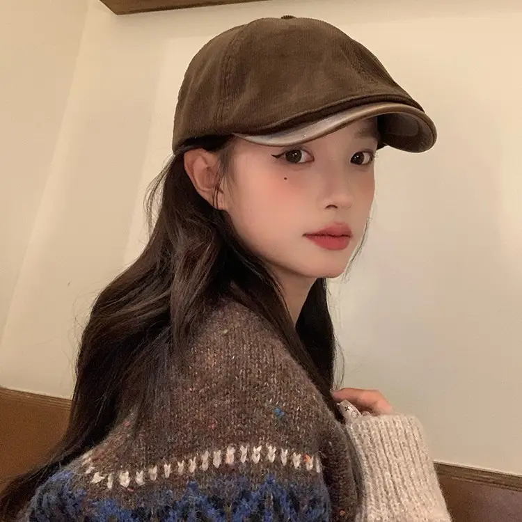 Women Japanese Retro Forward Cap All Season Painter's Cap - Image 9