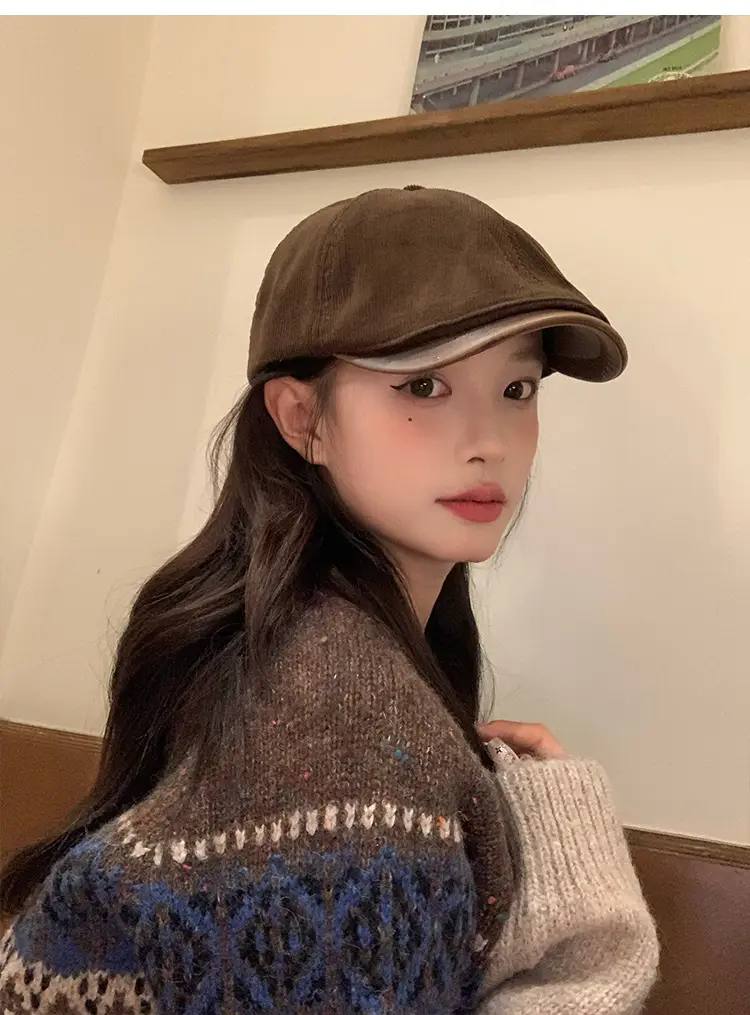 Women Japanese Retro Forward Cap All Season Painter's Cap — feature 1