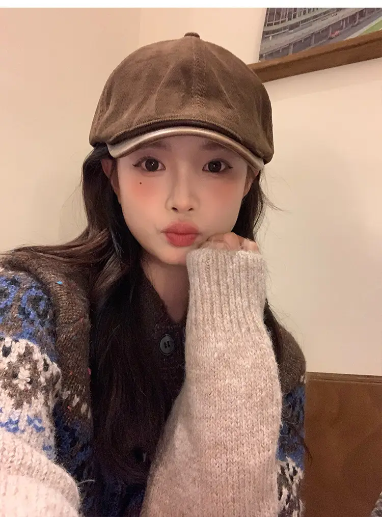 Women Japanese Retro Forward Cap All Season Painter's Cap — feature 2