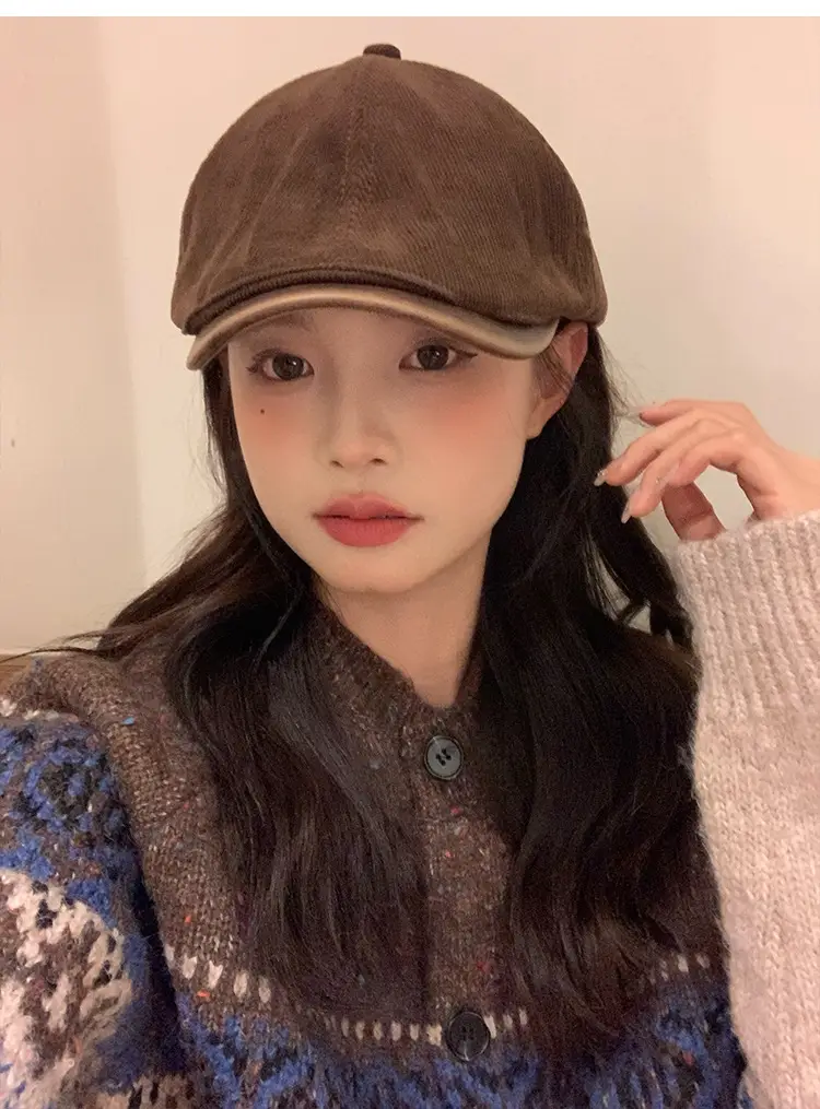 Women Japanese Retro Forward Cap All Season Painter's Cap — feature 4