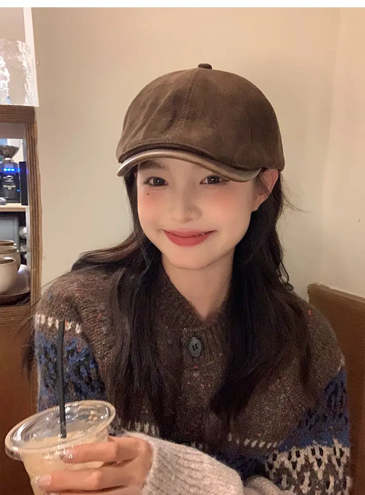 Women Japanese Retro Forward Cap All Season Painter's Cap — feature 5