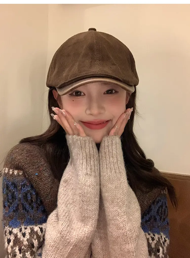 Women Japanese Retro Forward Cap All Season Painter's Cap — feature 6