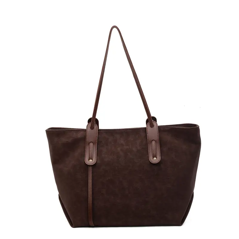 Brown Retro Suede Women's Large Shoulder Bag - Image 8