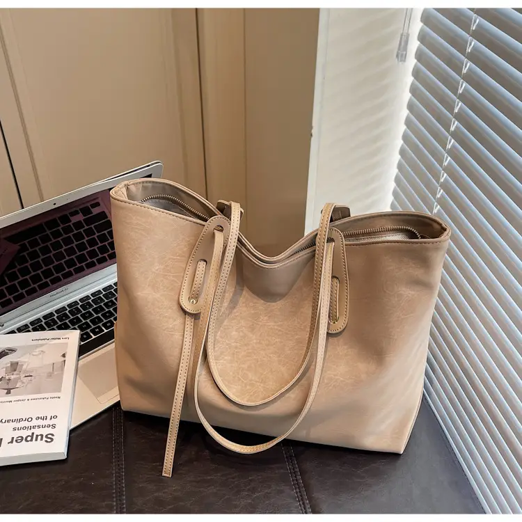 Brown Retro Suede Women's Large Shoulder Bag — feature 13