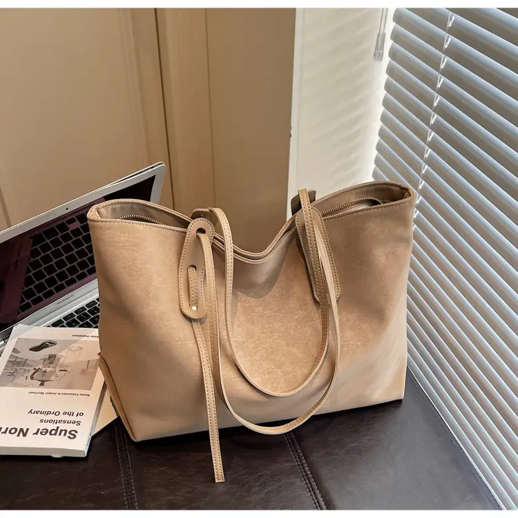 Brown Retro Suede Women's Large Shoulder Bag — feature 14