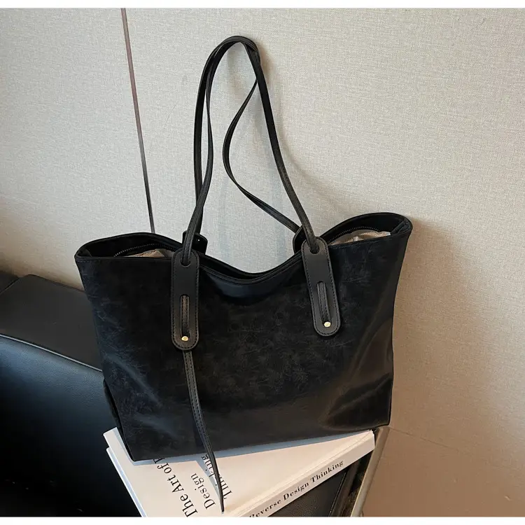 Brown Retro Suede Women's Large Shoulder Bag — feature 17