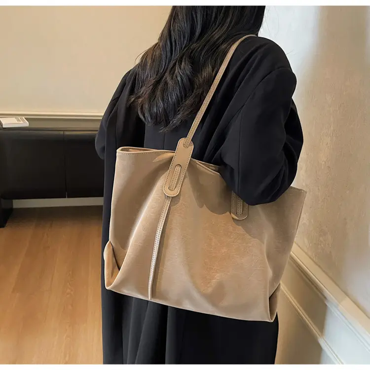 Brown Retro Suede Women's Large Shoulder Bag — feature 21