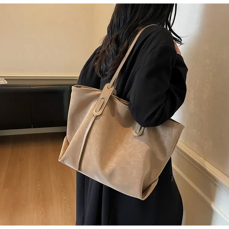 Brown Retro Suede Women's Large Shoulder Bag — feature 22