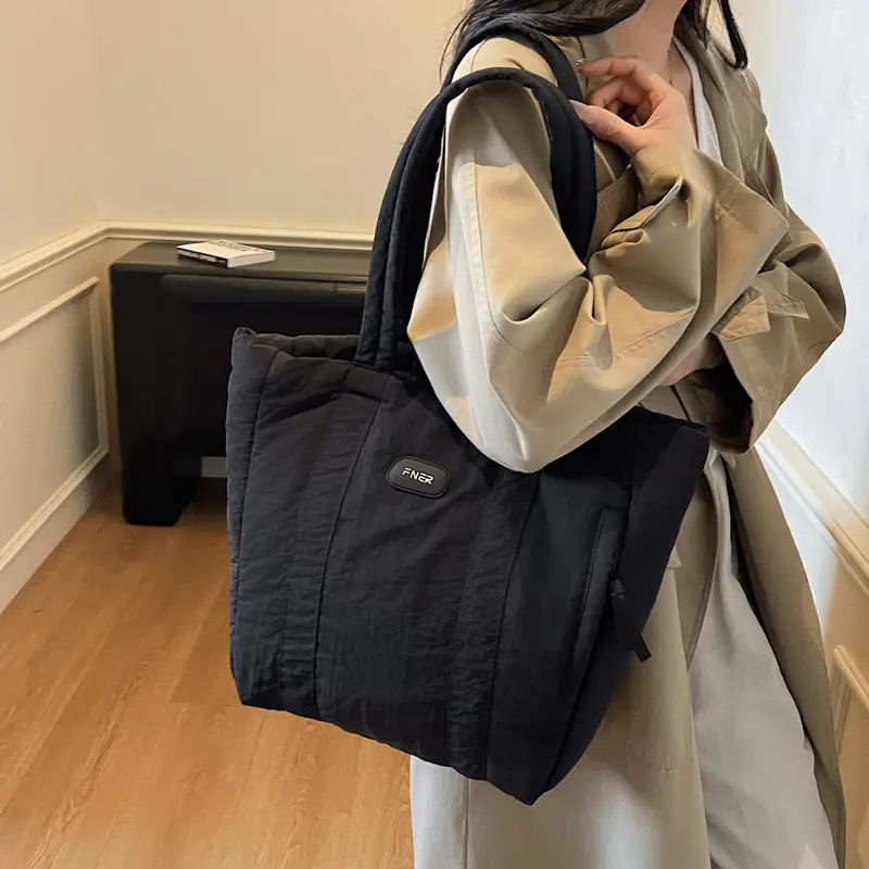Cross-Border Korean Large Capacity Tote Bag Olive Green - Image 7